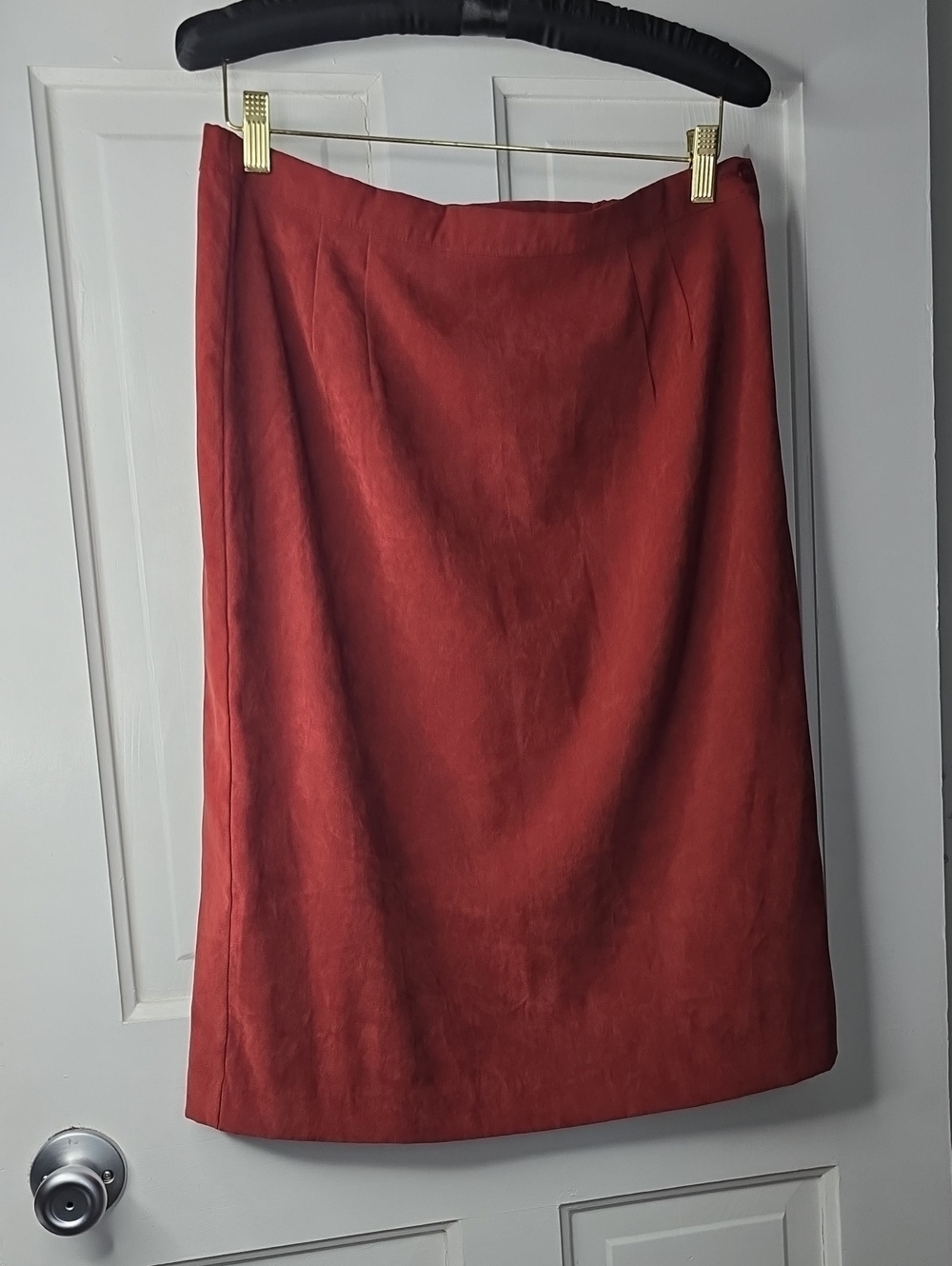 Southern Lady Brick Red Pencil Skirt
